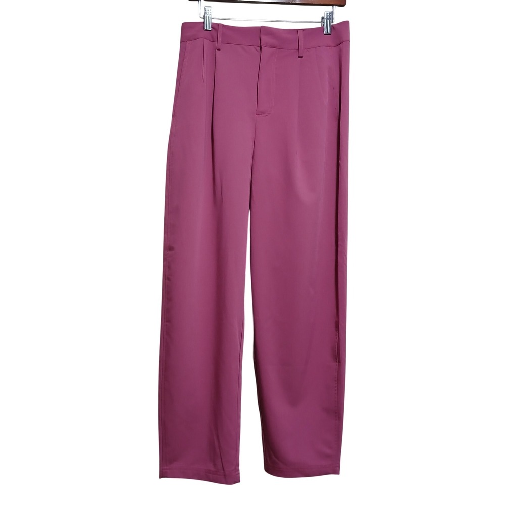 Free People Magenta High Waisted Pleated Wide Leg‎ Trousers Magenta Pink Size 6